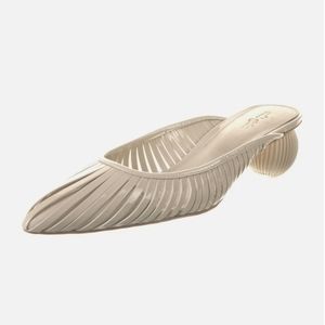 Cult Gaia Alia Ball Heel Mules Women's EU 38/US 8 Off White Pointed Toe Slip-On